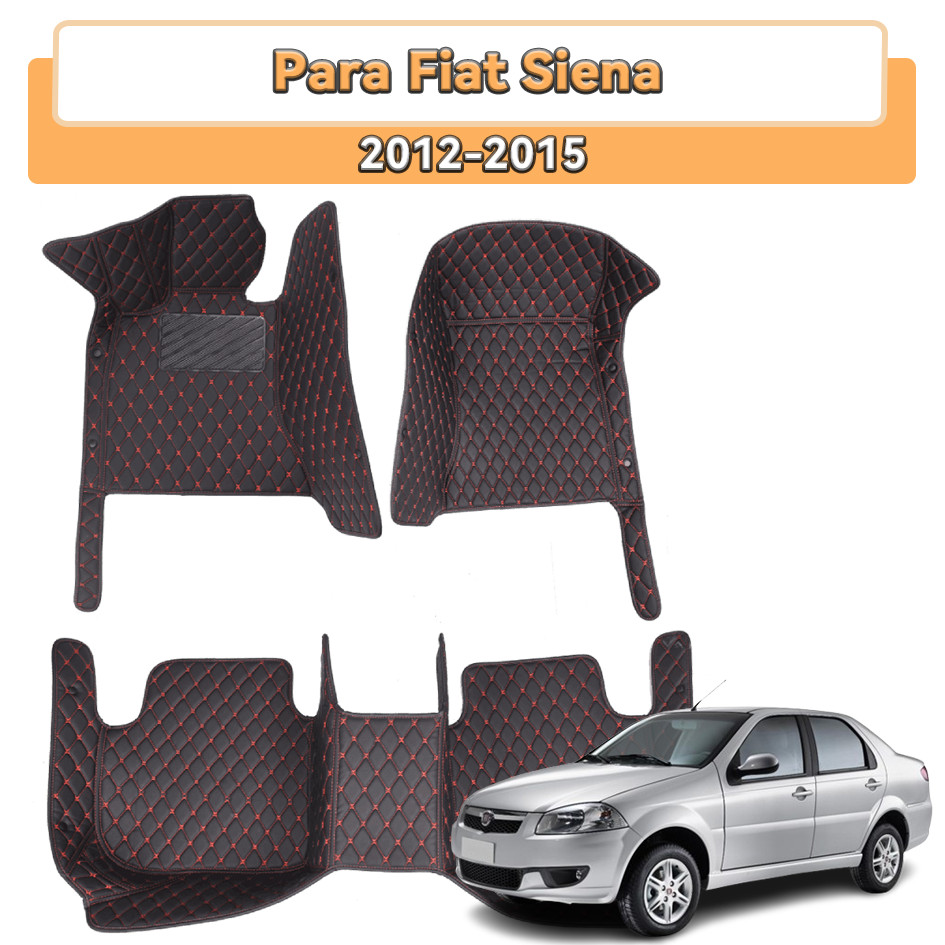 Tapetes De Carro 3D Para Fiat Siena 2012-2015 , Couro Impermeável E Resistente Ao Desgaste .