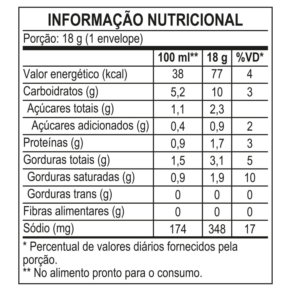 Detalhes do Sopa cremosa VONO® Sabor Batata com Carne Menos Sódio 18G