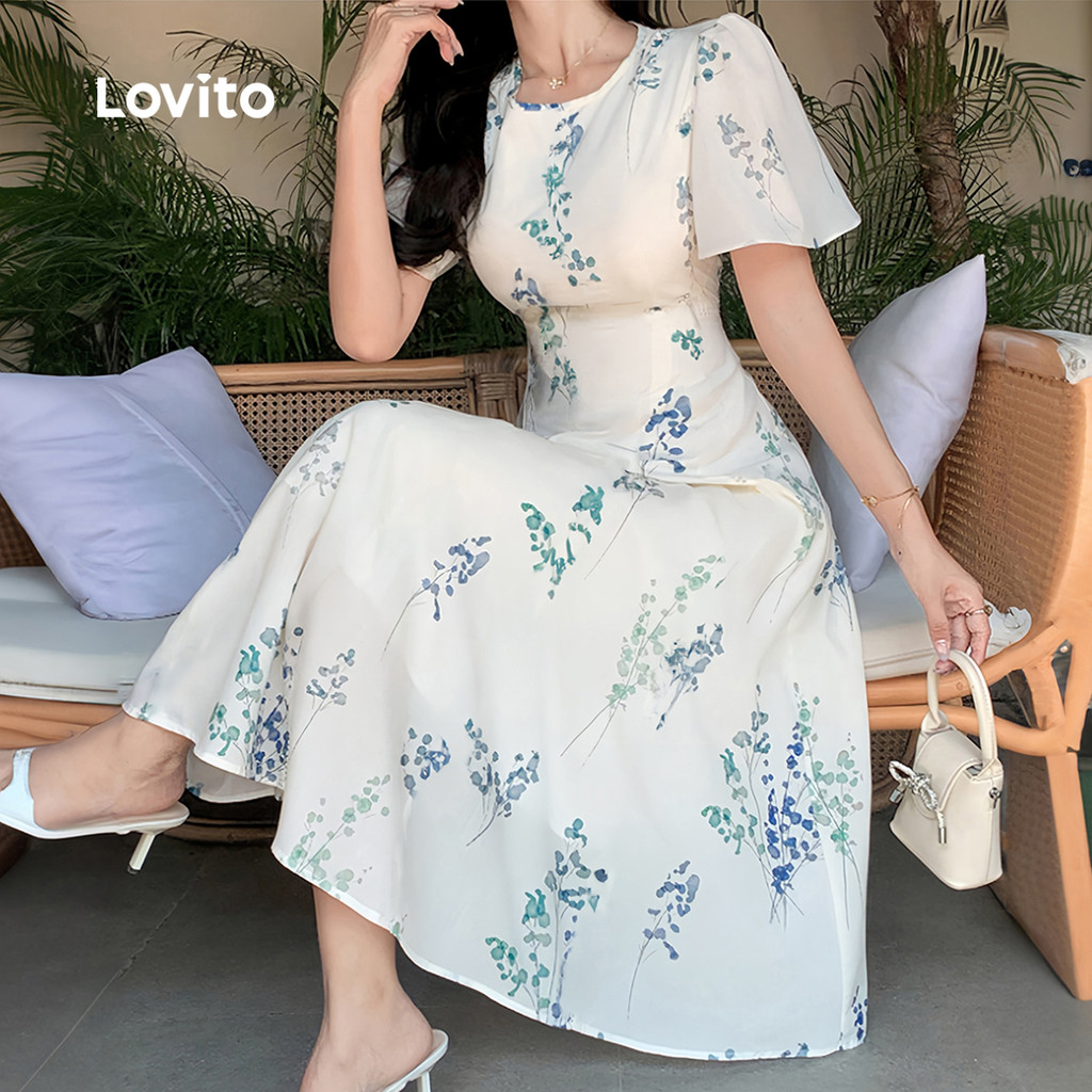 Lovito Vestido Feminino Elegante Com Estampa Floral Para Primavera/verão L143ED148