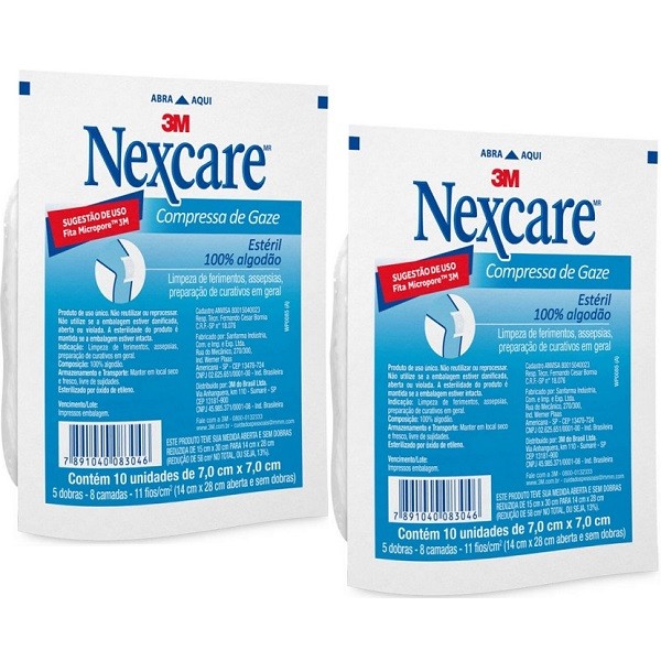 Kit com 20 Gaze Esteril Nexcare 3M em Oferta na Shopee