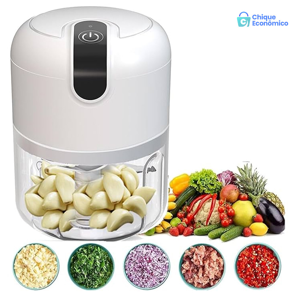 Mini Processador Triturador Sem Fio Elétrico 250ML De Alimentos Para Legumes Alho Gengibre Usb Triturador De Alho