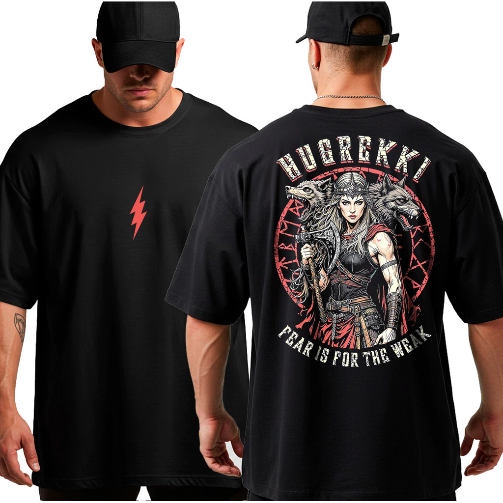 Camiseta Oversized Unissex Viking Academia Musculação Streetwear Algodão