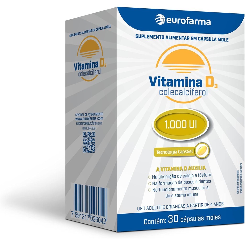 Vitamina D 1.000 Ui com 30