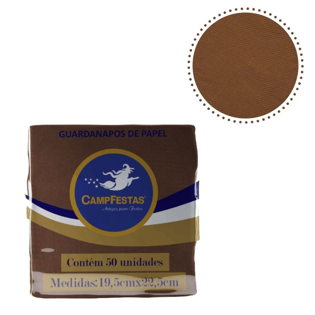 300 GUARDANAPOS MARROM FESTA 19,5 X 22,5 CAMPFESTA em Oferta na Shopee
