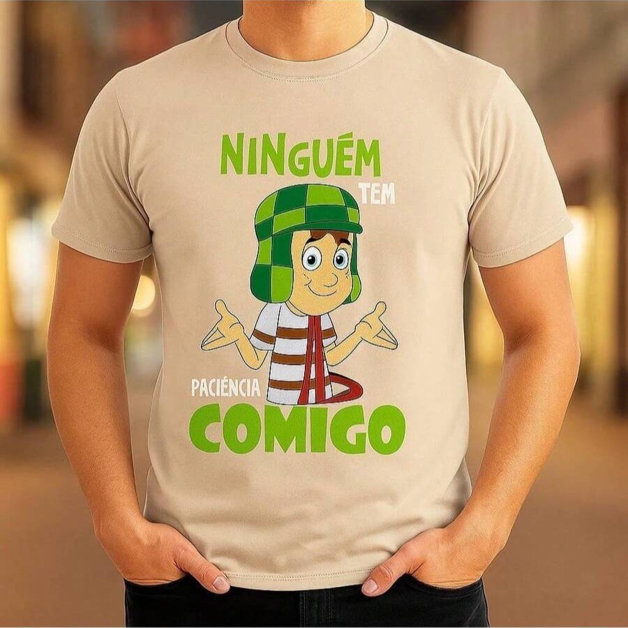 Camiseta MasculinaEstampa Chaves Casual Premium 100% Algodão
