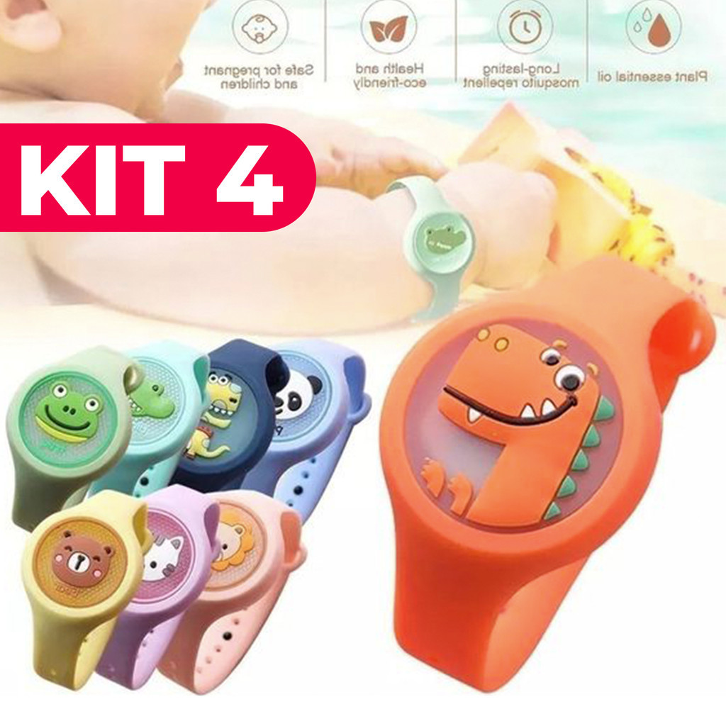 Pulseiras Infantil Menino Anti Mosquito com LED Durável e Ajustável