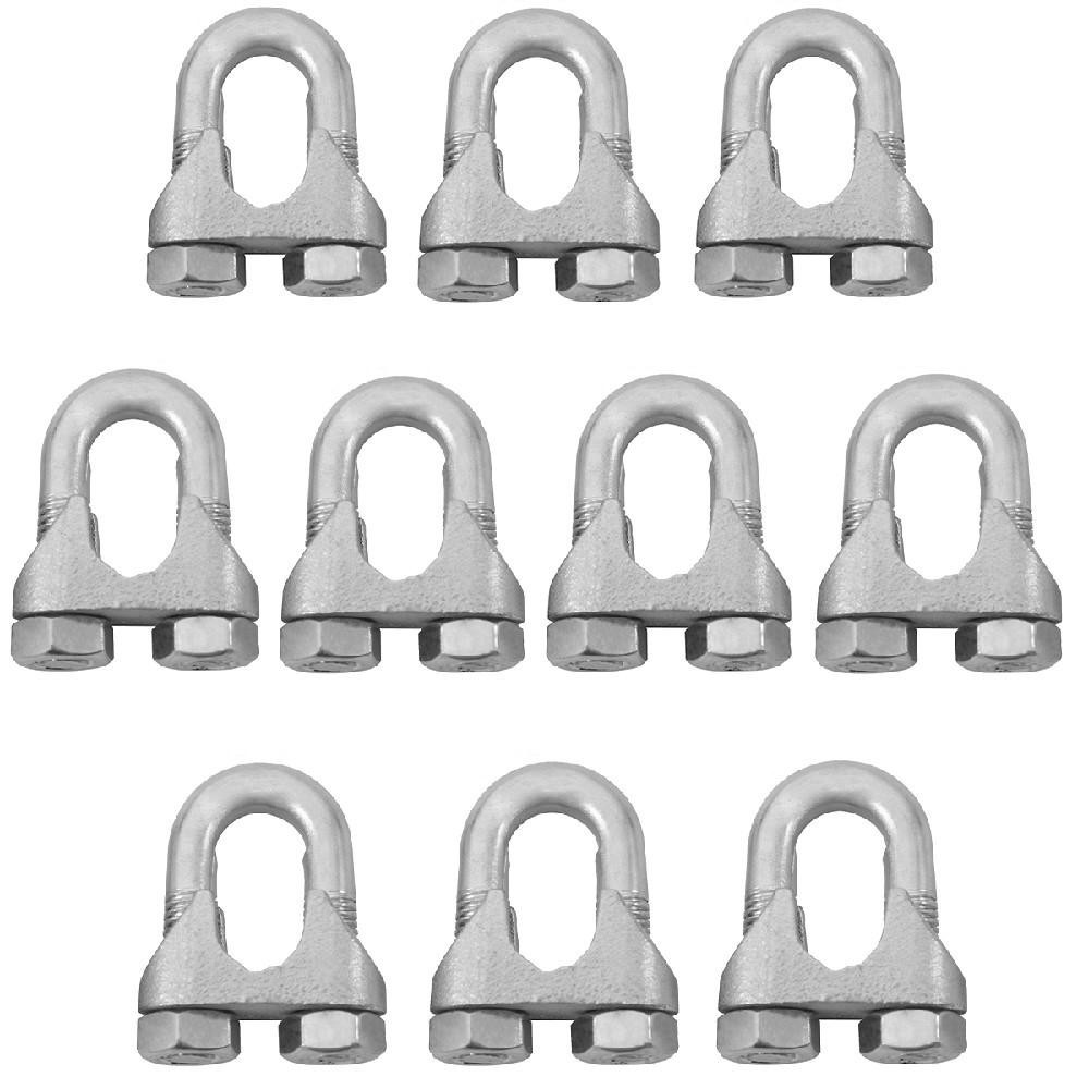Kit Clips Grampo Para Cabo de Aço 1/8'' 1,0001 (Com 10 Unidades) - Nord em Oferta na Shopee