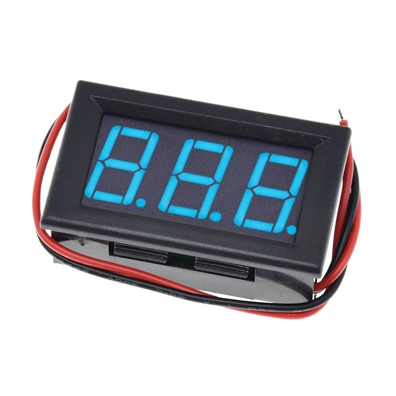 Voltímetro Digital - 3 Dígitos 5V-100V DC  - Cor do LED:AZUL