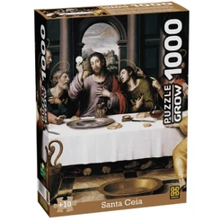 QUEBRA CABEÇA SANTA CEIA 1000 PEÇAS GROW PUZZLE JOGO DIDÁTICO RELIGIÃO JESUS DISCÍPULOS RETRATO DEUS