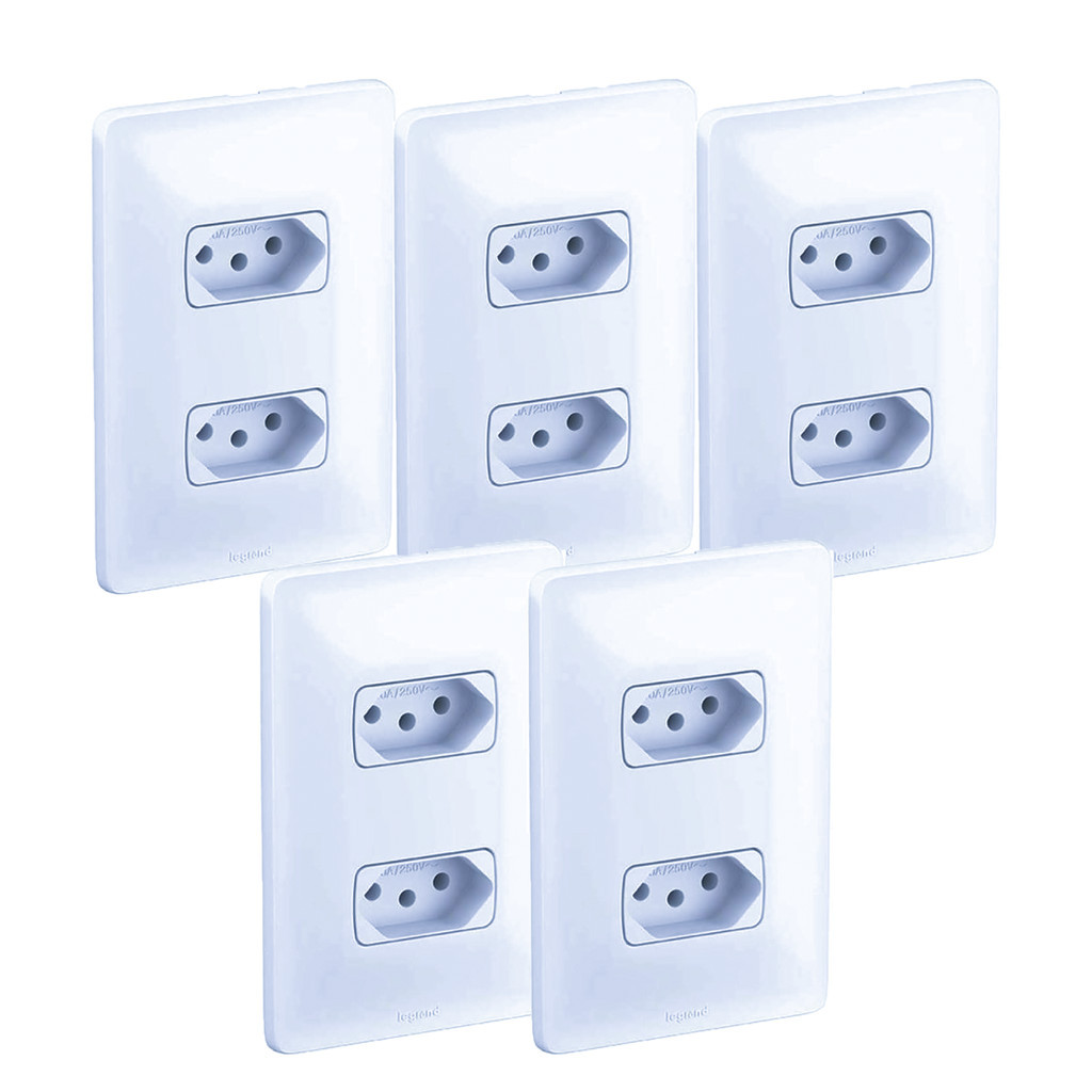 KIT TOMADA DUPLA 2P+T  10A PIAL ZEFFIA LEGRAND  - COD 680111 - ESCOLHA A QUANTIDAE