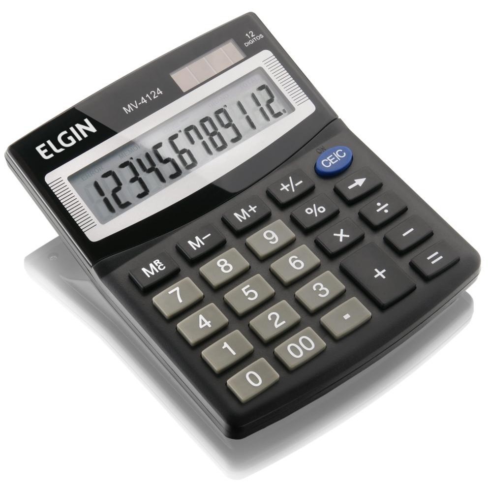 Calculadora de Mesa Elgin MV 4124 - Alimentação Solar e Bateria - 42MV41240000