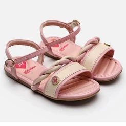 Sandália Infantil Molekinha Logo Trança Menina - Rosa