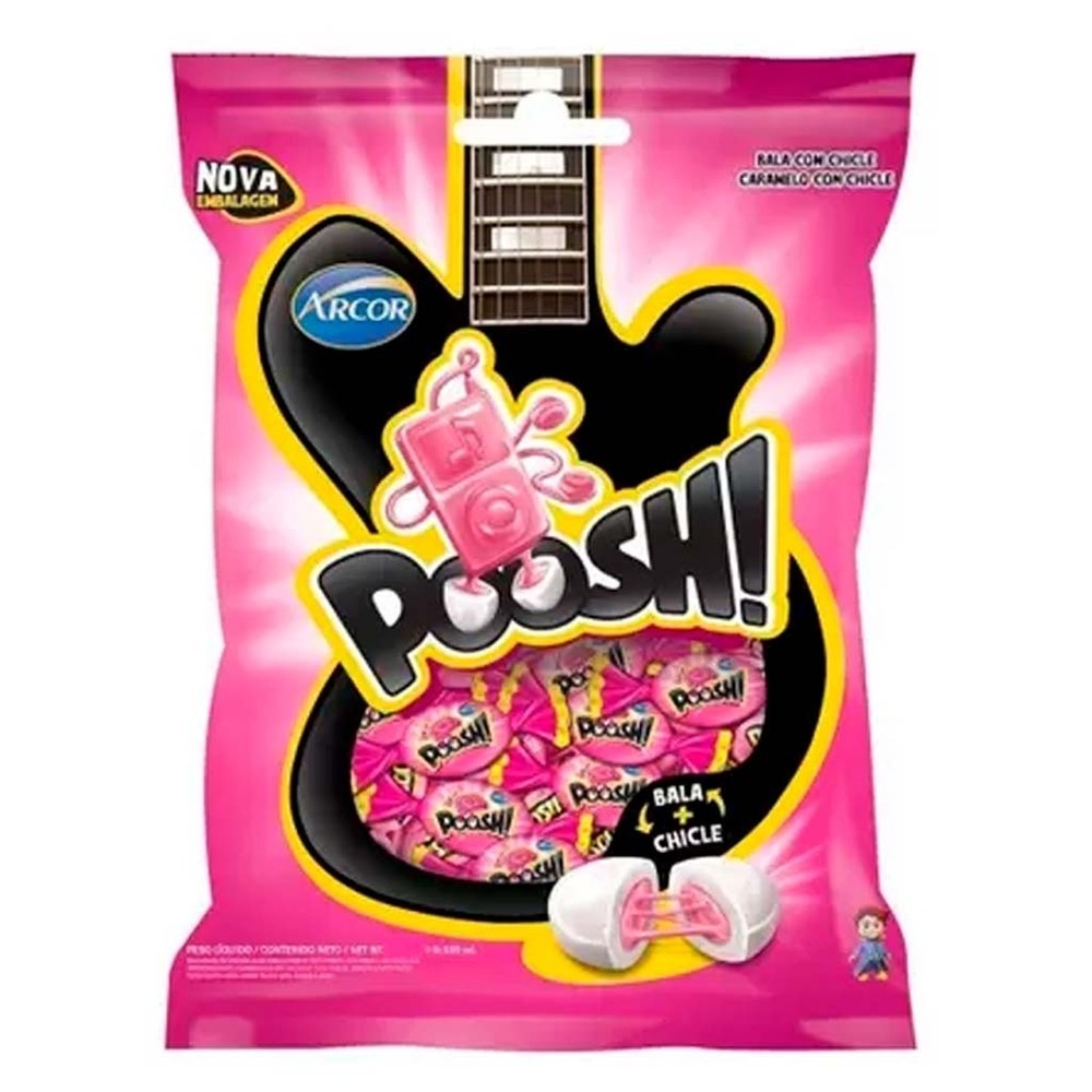 Bala Chiclete Poosh Tutti Frutti 500g - Arcor em Oferta na Shopee