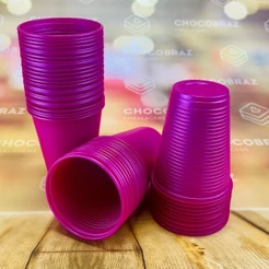 50~250 COPO ANIVERSARIO 200ml FUCSIA PEROLADO BELLO FESTAS(CHOCO)