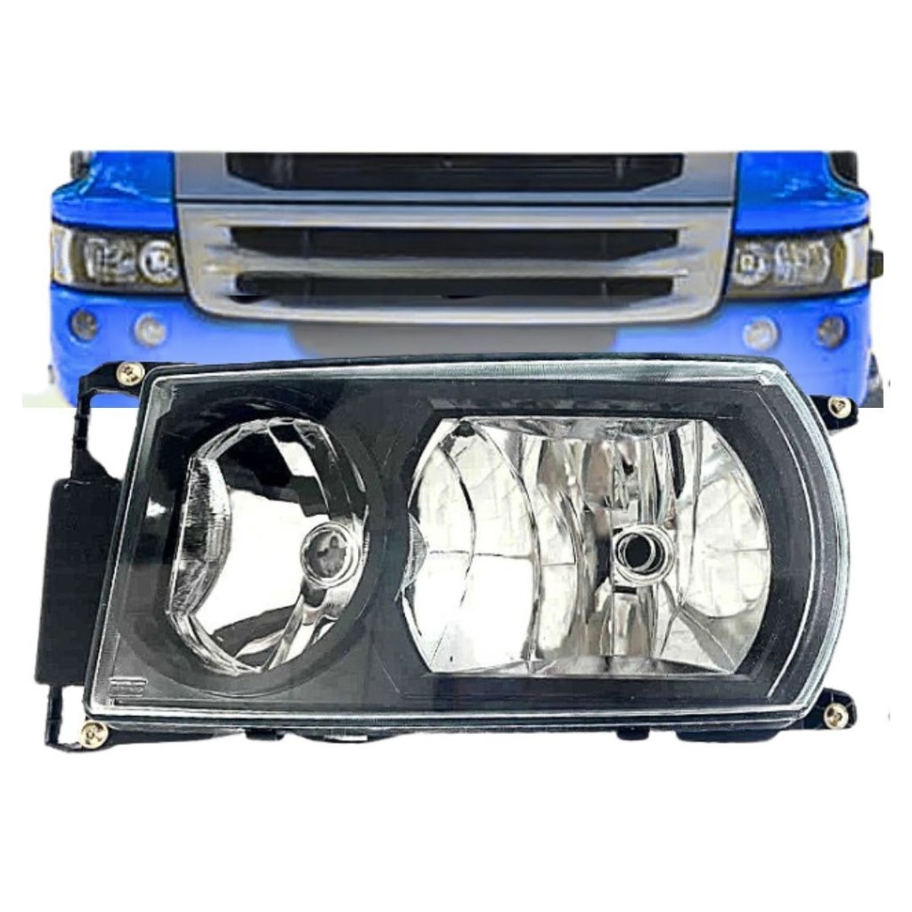 Farol Principal Dianteiro Para Scania Série 5 P G R Máscara Negra Lado Esquerdo Nino F-355MN