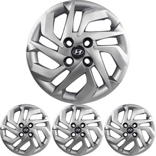 JG 4 Calota HB20 Aro 14 Prata Metálico com Emblema em Oferta na Shopee