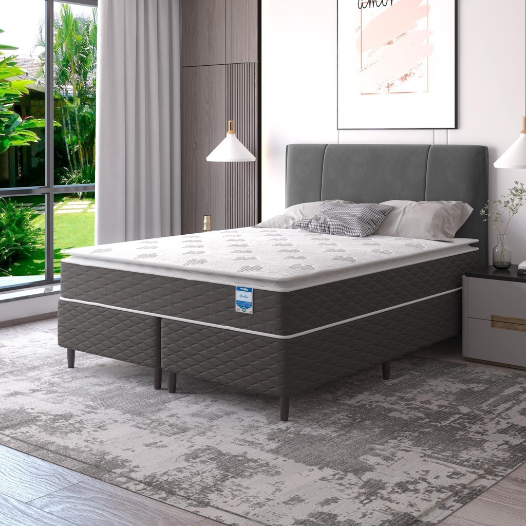 Cama Box Casal Queen Molas Ensacadas Individualmente 158x198 Pillow Top Bertha Umaflex