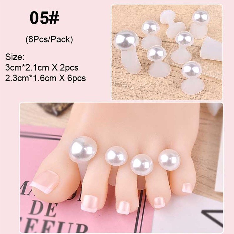 8 Pçs/set Ferramentas Da Arte Do Prego Toe Silicone Separador Almofadas Pé Para Casa E Salão De Aplicação Pedicure Projeto DIY Manicure Acessório