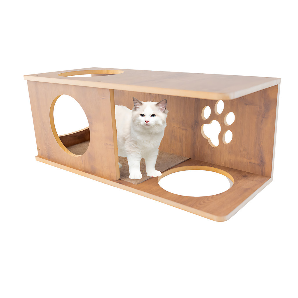Caminha De Gato Toca Para Gato Grande REFORÇADO MDF15MM PREMIUM Casinha De Gato Espaçosa Montada