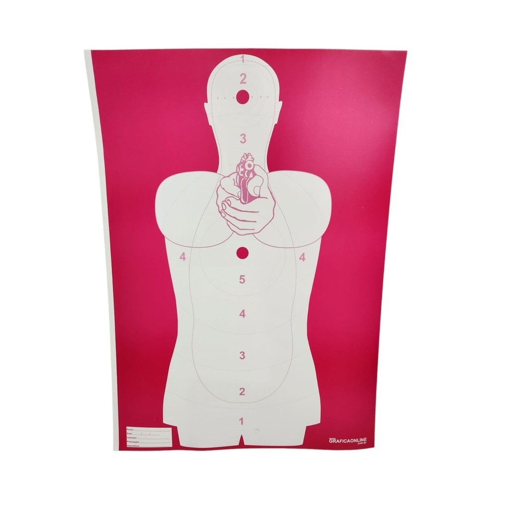 Alvo Tiro Rapido Precisão Rosa Grosso 230g - 66x48 - 10 UN