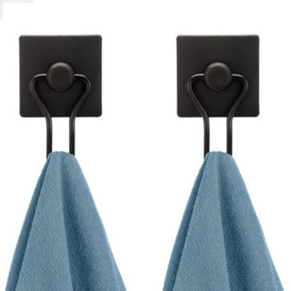 Kit 2 Gancho Cabide Suporte Porta Toalha Parede Banheiro Sem Furo Fixação Dupla Face 3M Preto Arthi em Oferta na Shopee