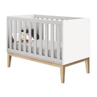 Berço Americano New Classic Branco Madeira Natural - Reller em Oferta na Shopee