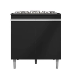 Balcão Cooktop Andréia Preto Fosco - Ajl