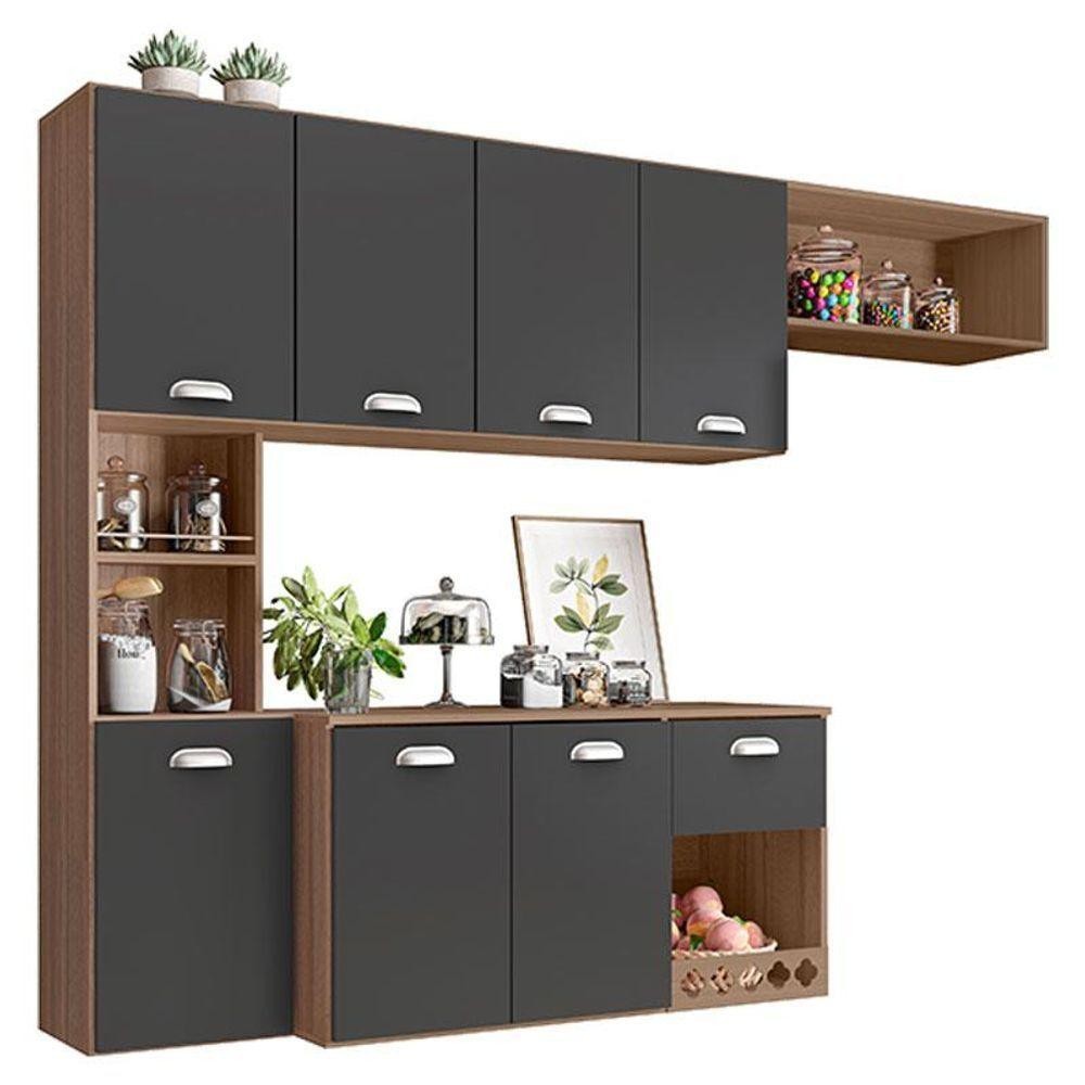 Cozinha Suspensa Mila Carvalho Grafite - Poliman em Oferta na Shopee