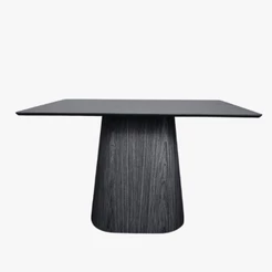 Mesa De Jantar Cone Retangular 198x122 Cm Tampo Ébano Base Ébano Cor Preto