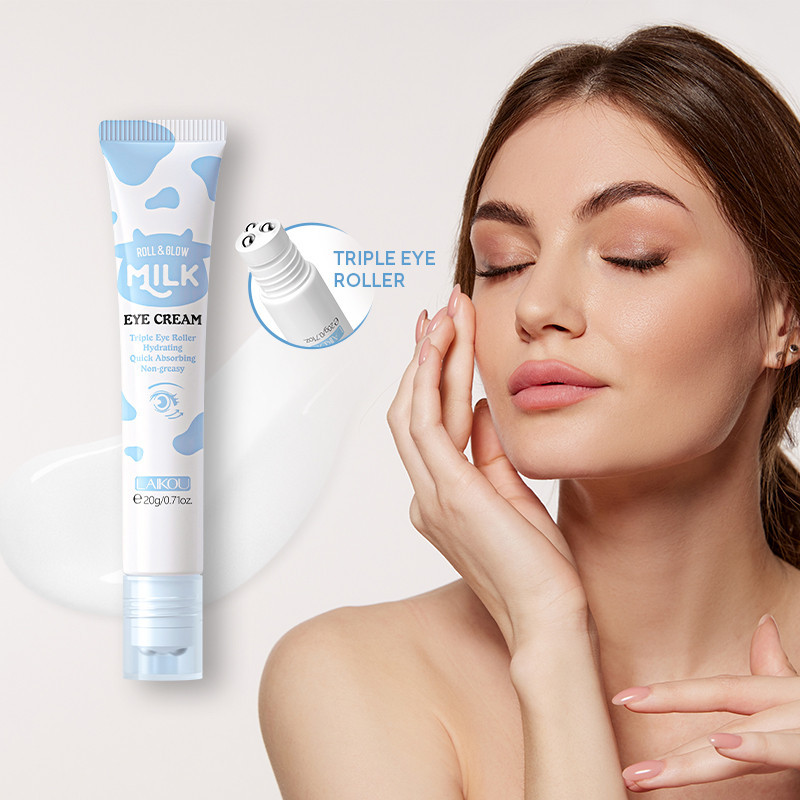 LAIKOU Leite HA Roll & Glow Eye Cream Creme Hidratante Suavizante Brilhante Reduzindo A Pu...