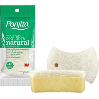 Esponja de Banho com Fibra Natural Dupla Face Ponjita em Oferta na Shopee