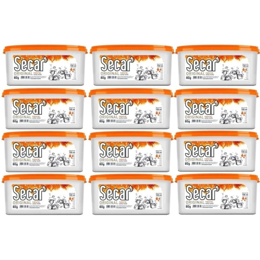 Kit 12 Anti Mofo Secar 80g Original Desumidificador Evita Umidade Fungos Cheiro Armários