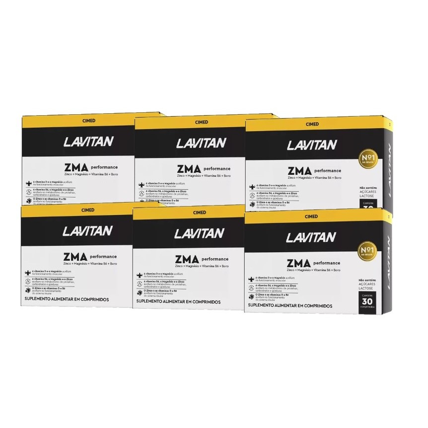 Kit 6x Lavitan ZMA Performance C/30 Comprimidos - Cimed