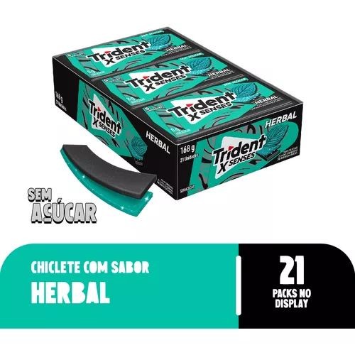 Detalhes do Chicle Trident Fresh Herbal 21 Unidades