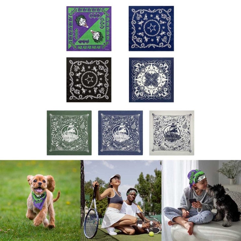 YYS 55x55cm Impressão Bandana Ocidental Bandanas Moda Pescoço Cachecol Dança De Rua Lenço Cabeça Envoltório Hiphop Cobri
