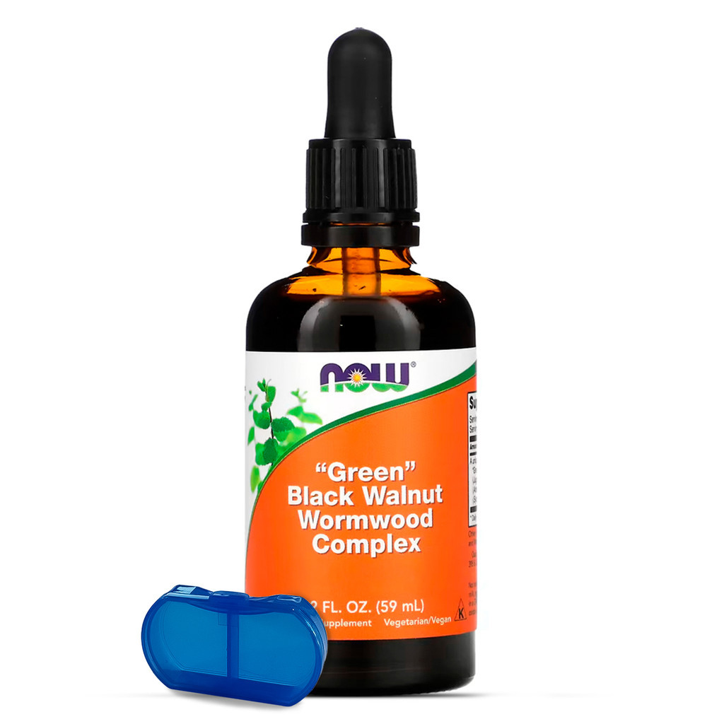 Complexo Absinto Noz Preta Verde Now 59ml + Porta Cápsulas