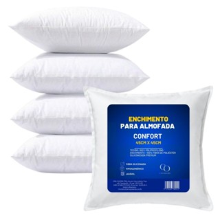 Almofadas Decorativas Para Sofá Cheias Kit 2 4 6 10 Unidades Fibra Siliconada Tamanho 45x4...