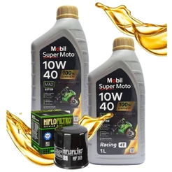 Troca de Óleo P/ Kawasaki Versys 650 / Vulcan 650 / Er6-n Mobil Sintético 10w40 + Filtro Hiflo Hf303