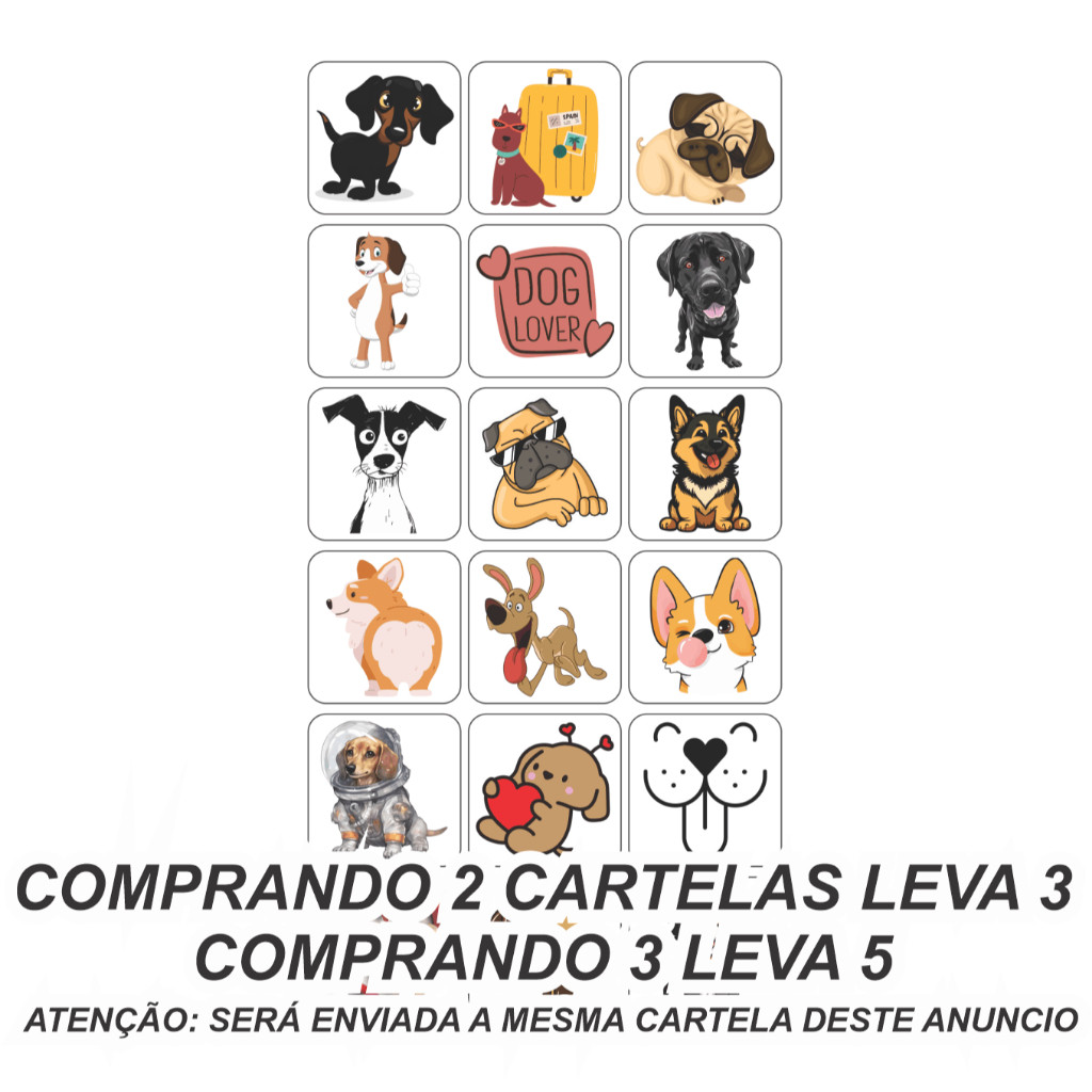 Cartela de Adesivos 18 Unidades de 3,8x3,8 cm Cachorro Cachorrinho Prova de Água Cores Vibrantes e Alta Durabilidade  Ideal Tags Etiquetas Rótulos Brindes de Aniversário Lembrancinhas lembrança Lacres Cadernos Celulares Tubetes Latinhas Saquinhos brinde