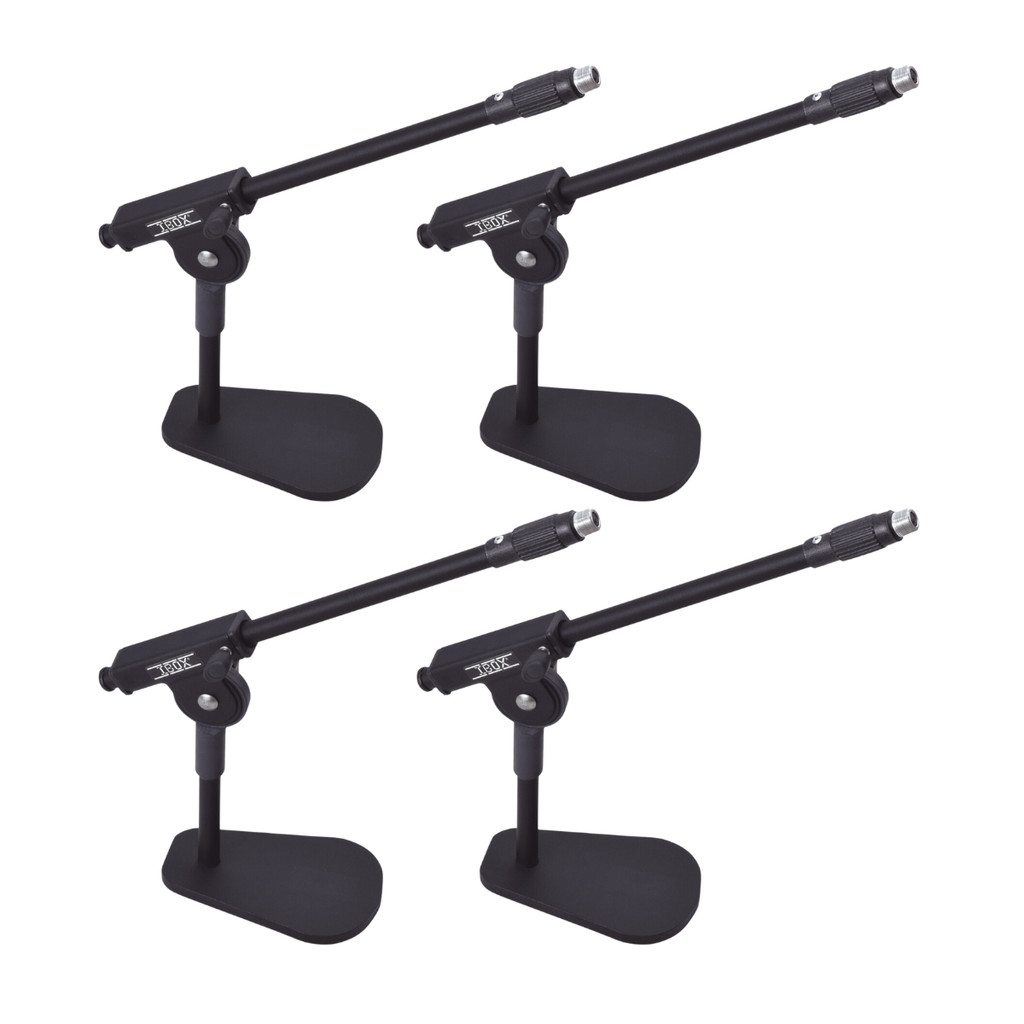 Kit 4 Suporte Microfone Mesa Bumbo Amplificador Metal IBOX