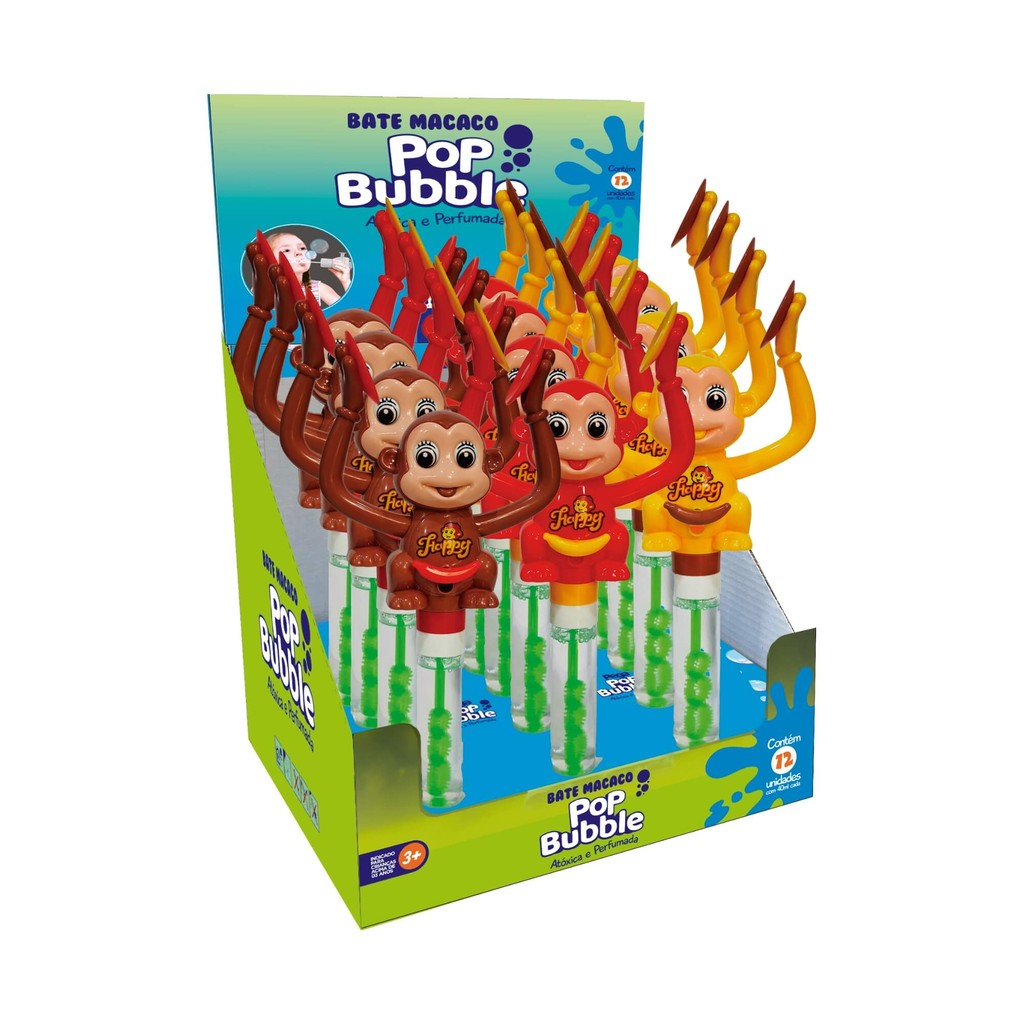 Brinquedo Infantil 1 Pop Bubble Bate Macaco Cores Sortidas Unitário Fenix - DPB-421