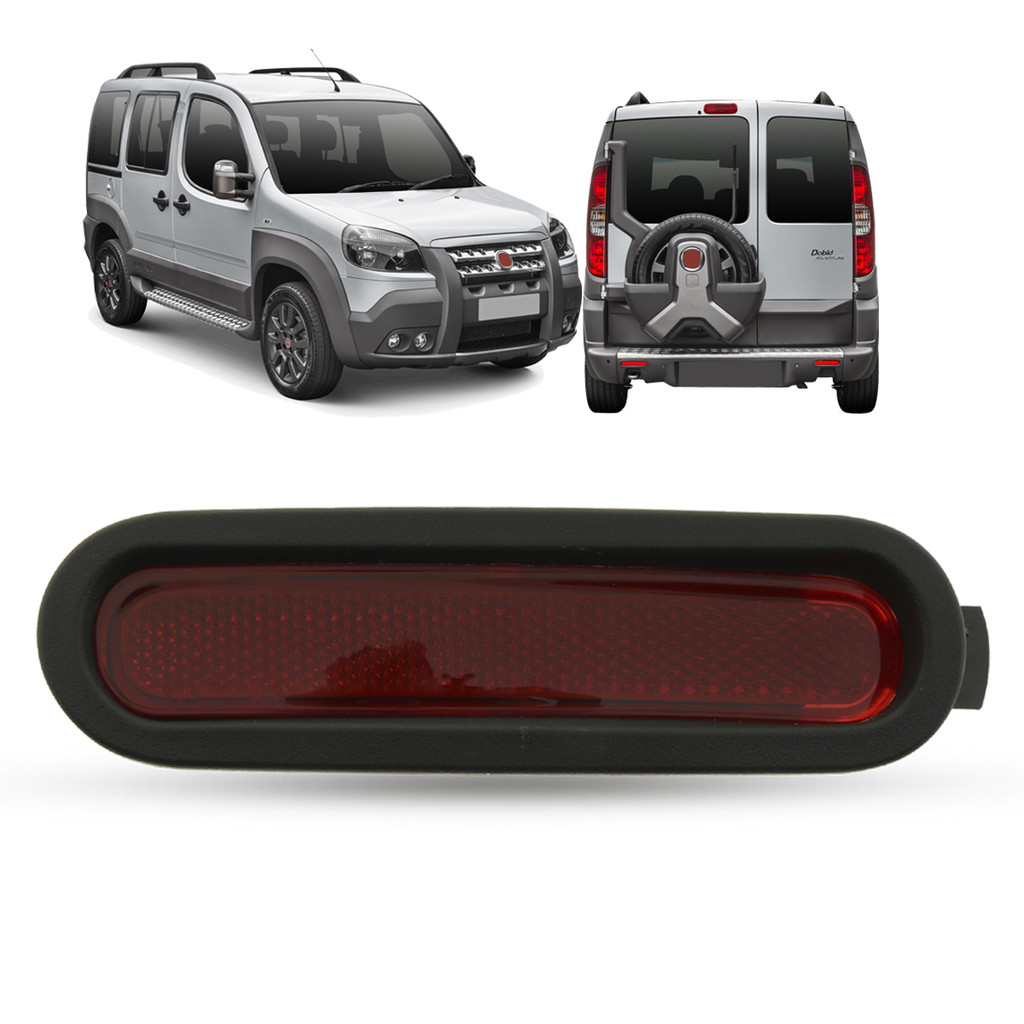 Refletor Lanterna Parachoque Traseiro Olho de Gato Fiat Doblo Adventure 2010 a 2021