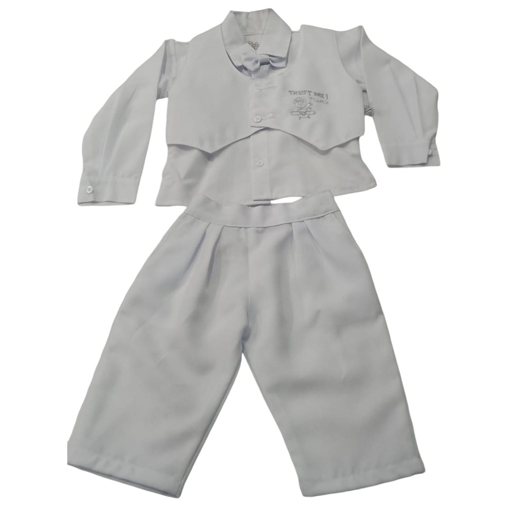 Conjunto Colete Social Branco Infantil Gbb Meninos