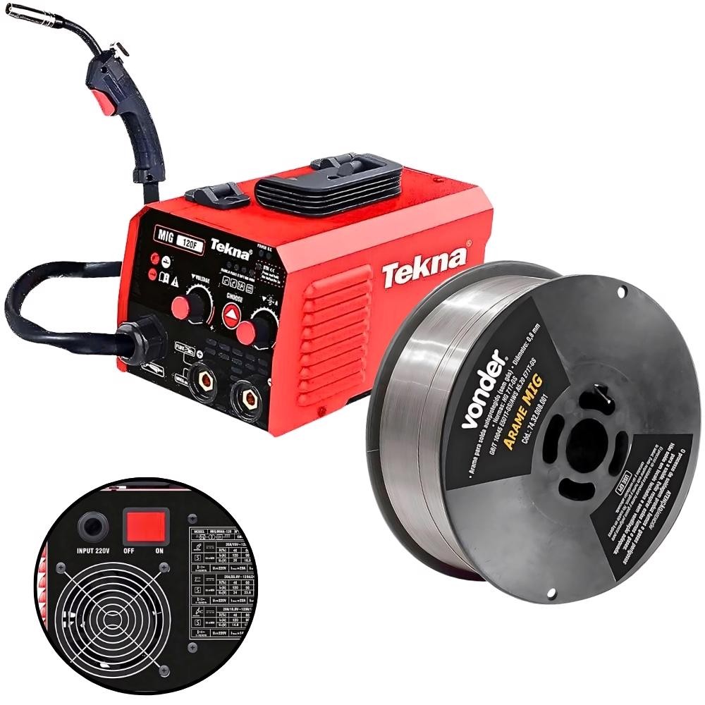 Máquina Inversora de Solda Multiprocessos e Arame para Solda MIG 0,8 mm TEKNA em Oferta na Shopee