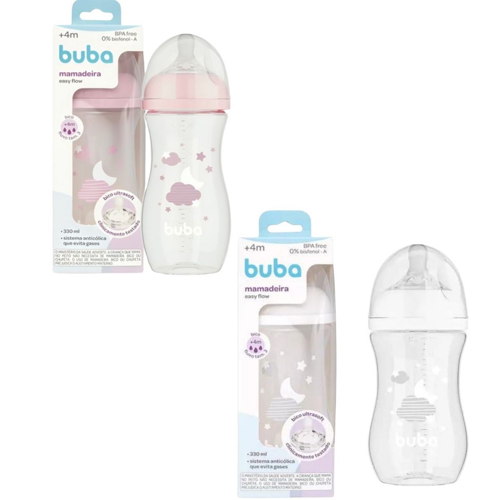 Mamadeira Nuvem Easy Flow Anticólica 330ml - Buba em Oferta na Shopee