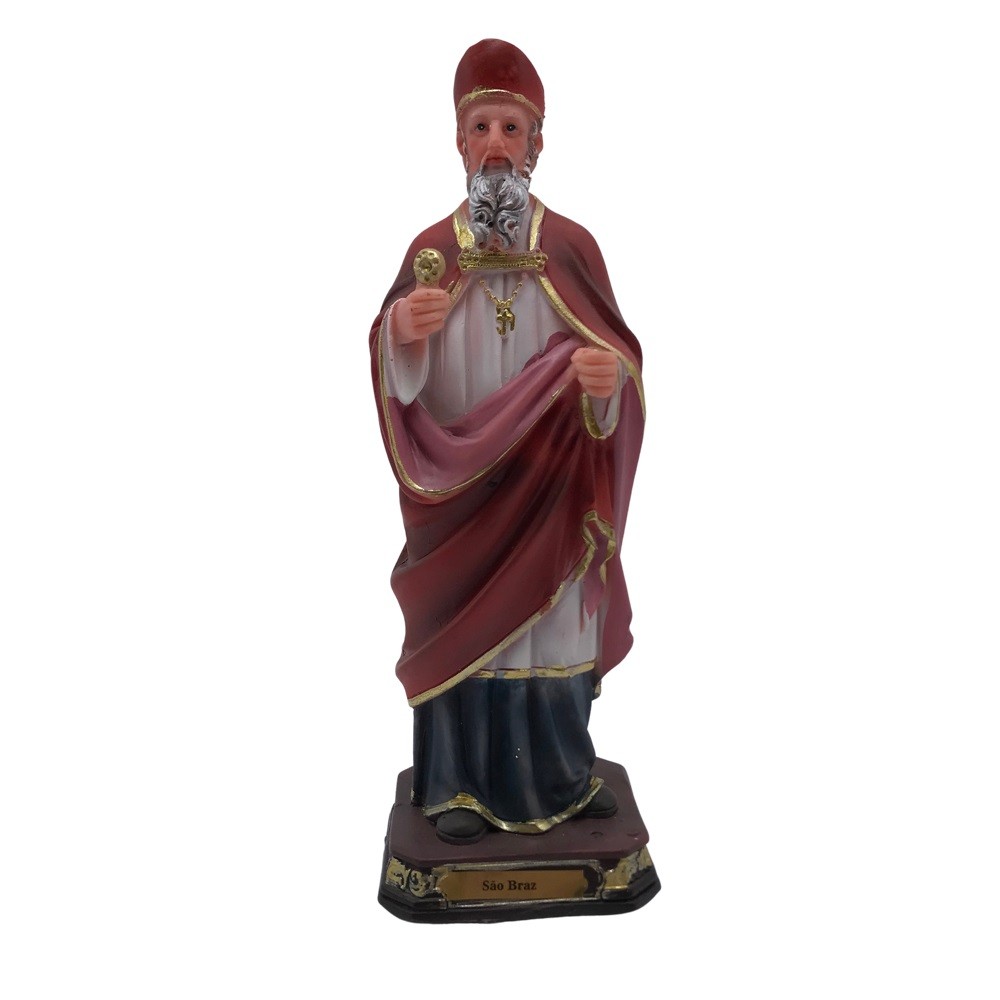 Imagem de São Braz com Cajado Resina 20 cm