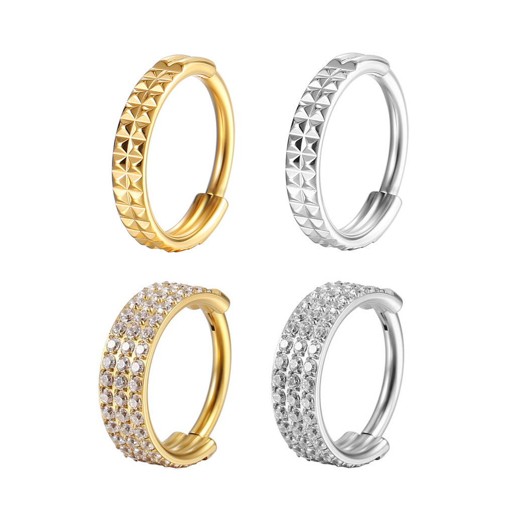 2PCS Kit Piercing Argola Segmento Articulado Aço Cirúrgico Zircônia / Septril, Rook, Conch, Nariz em Oferta na Shopee