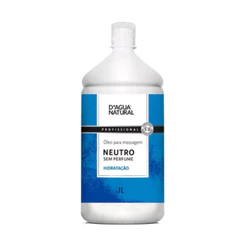 Óleo Corporal Neutro Sem Perfume D'Água Natural - 1L para Massagens Profissionais