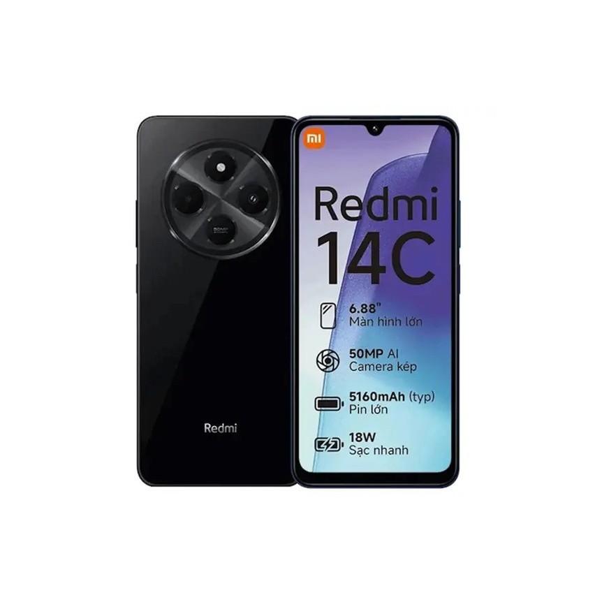 Smartphone Redmi 14C 8/256gb Dual SIM Midnight Black Preto