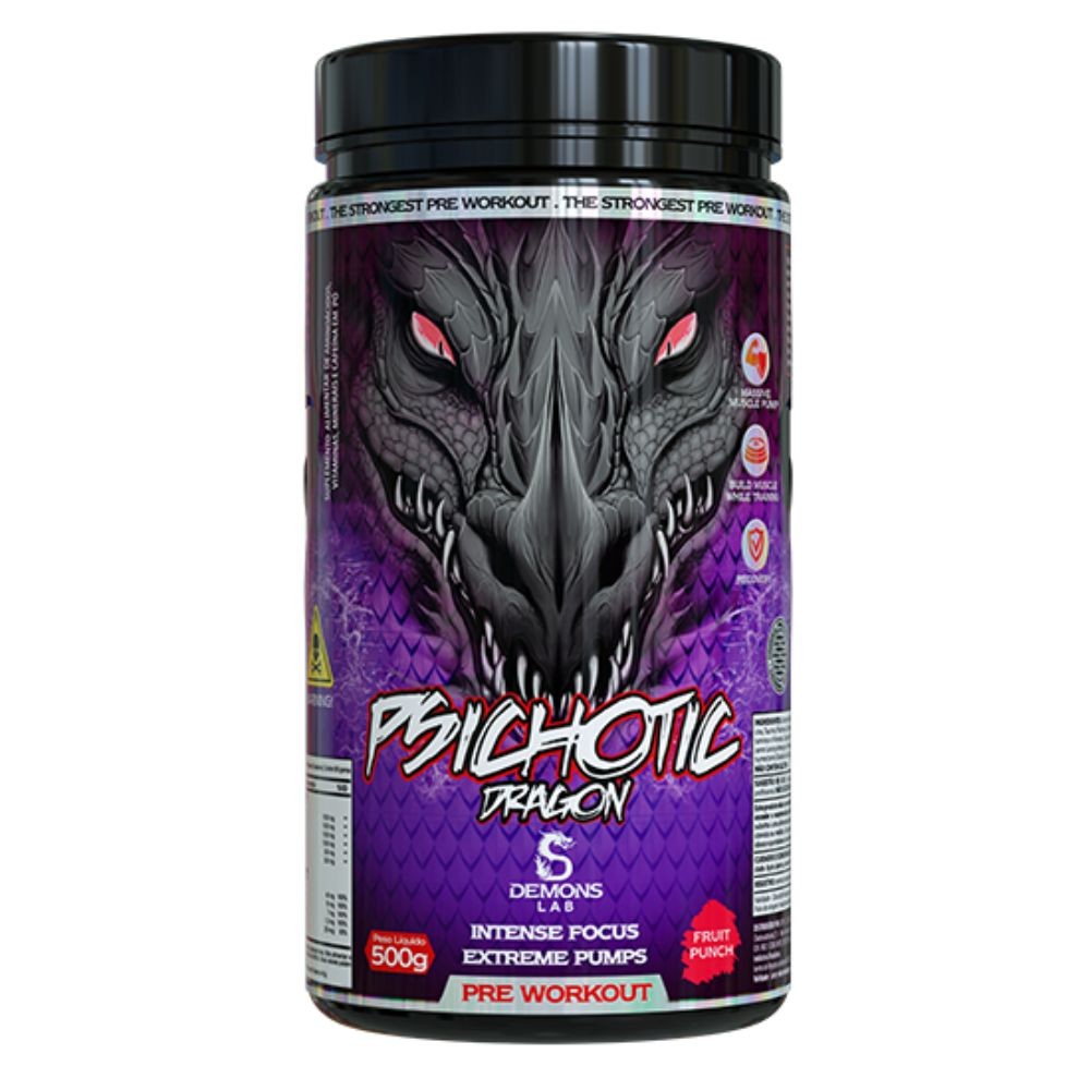 Pre Treino Psichotic Dragon Fruit Punch 500g - Demons Lab em Oferta na Shopee